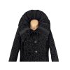 Vlněný dámský šedočerný zimní kabát 46