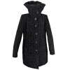 Vlněný dámský šedočerný zimní kabát 46