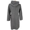 Vlněný (70%) dámský šedý kabát s kapucí H&M L