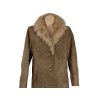 KOŽENÝ dámský hnědý zimní kabát s kožíškem KARA L