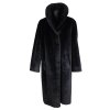 Dámský černý dlouhý hebký kožich  M*