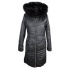 Dámský prošívaný černý kabát s kapucí ANORAC S, XXL