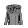Dámský zimní šedý kabát s kapucí NATALIA XL