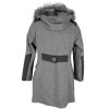 Dámský zimní šedý kabát s kapucí NATALIA XL