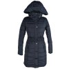 Dámský modrý prošívaný kabát s páskem a kapucí Camaieu 8/36