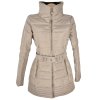 Péřový dámský béžový prošívaný kabát s páskem CAMAIEU 12/40