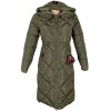 Dámská khaki zelená prošívaná parka s kapucí XS