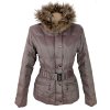 Péřový dámský prošívaný kabát s pravou kožešinou Anorac 40