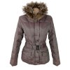 Péřový dámský prošívaný kabát s pravou kožešinou Anorac 40