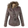 Péřový dámský prošívaný kabát s pravou kožešinou Anorac 40
