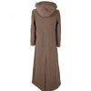 Vlněný (70%) dámský dlouhý hnědý kabát Fabrizio (vlna, kašmír) 38