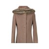 Vlněný (70%) dámský dlouhý hnědý kabát Fabrizio (vlna, kašmír) 38