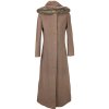Vlněný (70%) dámský dlouhý hnědý kabát Fabrizio (vlna, kašmír) 38