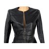 KOŽENÁ dámská černá bunda na zip Mango M