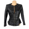 KOŽENÁ dámská černá bunda na zip Mango M