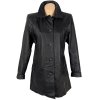 KOŽENÝ dámský černý kabát L