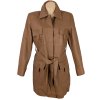 KOŽENÝ dámský hnědý kabát s páskem 18/44