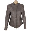 KOŽENÁ dámská hnědá bunda na zip TCM 40