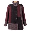 Dámský vínový extravagantní kabát Diane Laury XL