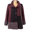 Dámský vínový extravagantní kabát Diane Laury XL
