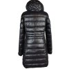 Péřový dámský černý prošívaný kabát s kapucí HANNAH 36