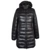 Péřový dámský černý prošívaný kabát s kapucí HANNAH 36