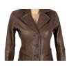 KOŽENÉ dámské hnědé zateplené sako 34