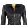 KOŽENÁ dámská černá bunda na zip Promod M