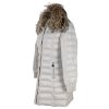 Péřový dámský prošívaný kabát s pravou kožešinou Alexandra 36