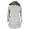 Péřový dámský prošívaný kabát s pravou kožešinou Alexandra 36