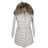 Péřový dámský prošívaný kabát s pravou kožešinou Alexandra 36