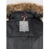 Dámský černý prošívaný zimní kabát s kapucí s pravou kožešinou City Mountain Passion L
