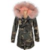 Dámská army parka s kapucí s objemnou kožešinou K.Zell S