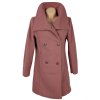 Vlněný (70%) dámský růžový kabát Prego (vlna, kašmír) 38