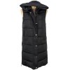 Dámská černá dlouhá prošívaná vesta Leancce S/M