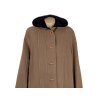 Vlněný (70%) dámský hnědý kabát s kapucí Yves Tanguy (vlna, kašmír) 50