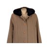 Vlněný (70%) dámský hnědý kabát s kapucí Yves Tanguy (vlna, kašmír) 50