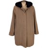 Vlněný (70%) dámský hnědý kabát s kapucí Yves Tanguy (vlna, kašmír) 50