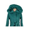 Dámský smaragdový kabát s páskem 40