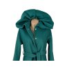 Dámský smaragdový kabát s páskem 40