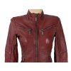 KOŽENÁ dámská červená bunda na zip KARA 36