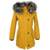 Dámská žlutá zimní hořčicová parka s kapucí ONLY S