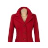 Vlněný (50%) dámský zimní červený kabát Adrianno Damianii 10/38