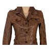 KOŽENÁ dámská hnědá bunda GIPSY S