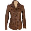KOŽENÁ dámská hnědá bunda GIPSY S