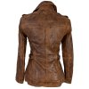 KOŽENÁ dámská hnědá bunda GIPSY S