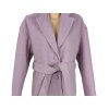 Vlněný dámský fialový oversize kabát s páskem Orsay 40