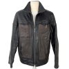 KOŽENÁ pánská hnědočerná zateplená bunda na zip Ravex L