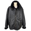 KOŽENÁ pánská černá zimní bunda s kožíškem XXXL