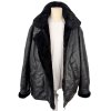 KOŽENÁ pánská černá zimní bunda s kožíškem XXXL